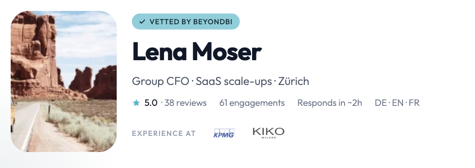 Expertenprofil im beyondBI Network
